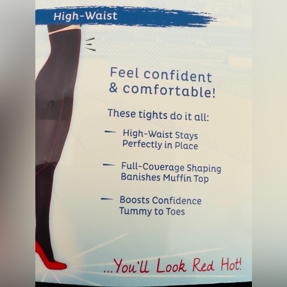 Assets by Red Hot Label Spanx ! Black High Waist Shaping Tights ! size 6/F NIB - Picture 4 of 5